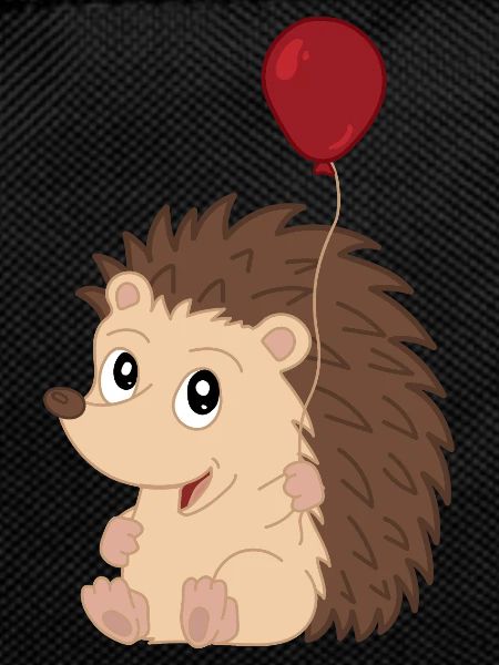 Cute Baby Hedgehog with Balloon