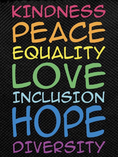 KINDNESS, PEACE, EQUALITY, INCLUSION, , DIVERSITY,