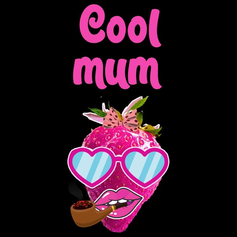 cool mum,Pfeife,erdbeere,pop-art,pink,sonnenbrille