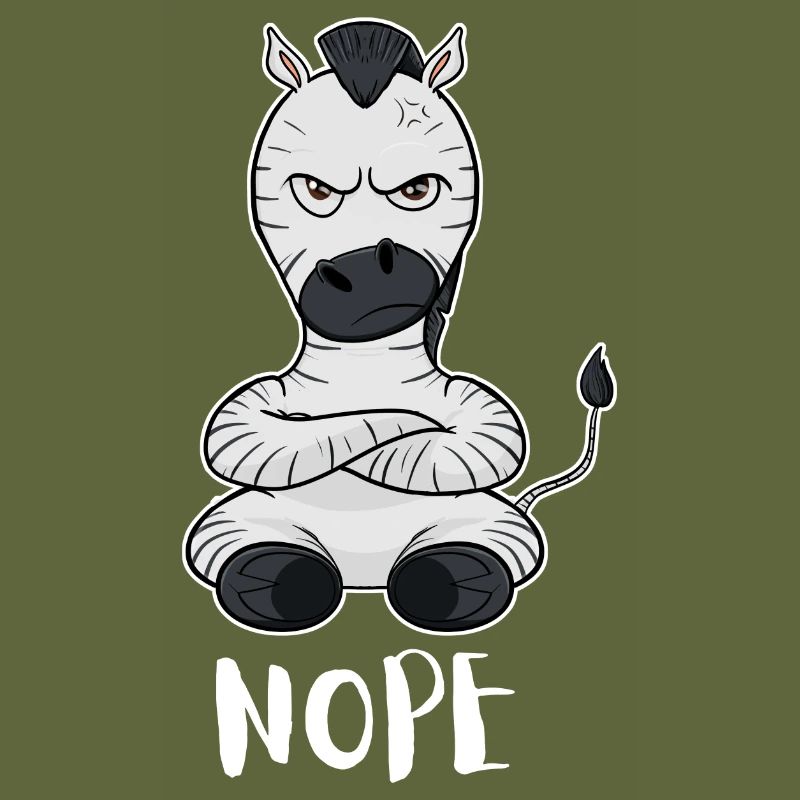 Nope Funny Lazy Zebra