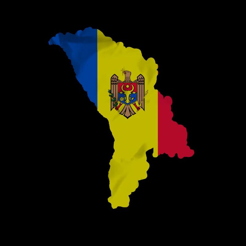 Drapeau moldave en forme de pays