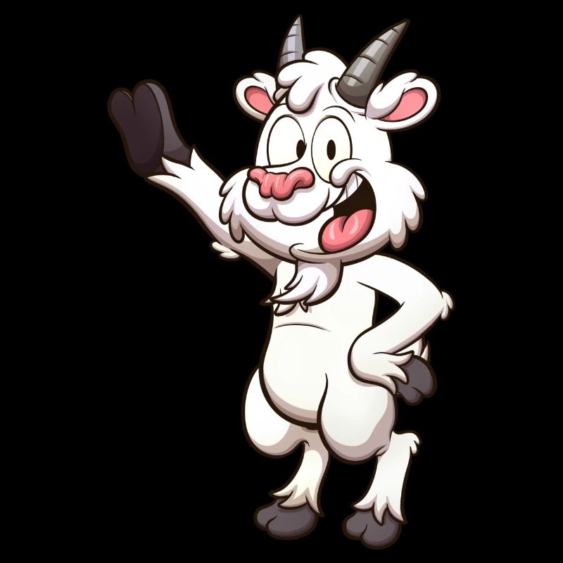 Friendly Smiling Cartoon Goat