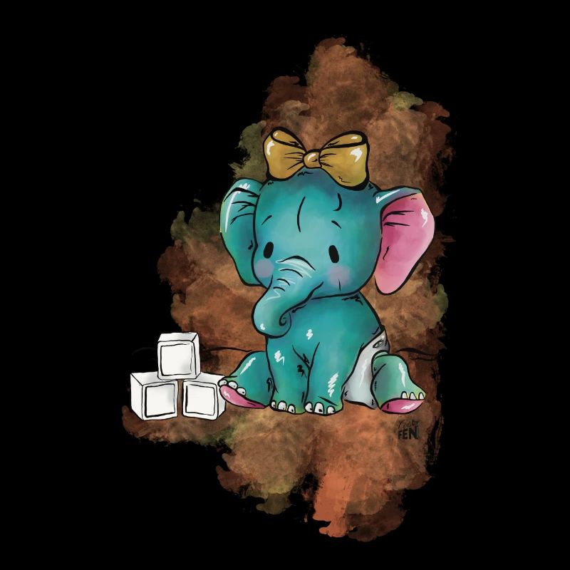 Eléphant avec des cubes