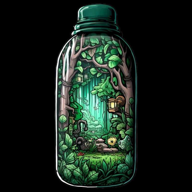 Dschungel Flasche Zeichnung