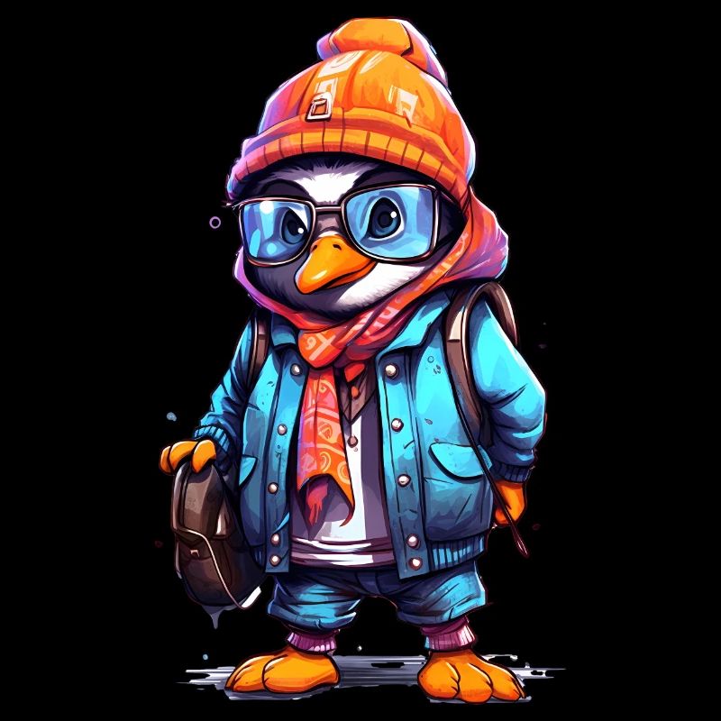 Dessin animé pingouin mignon