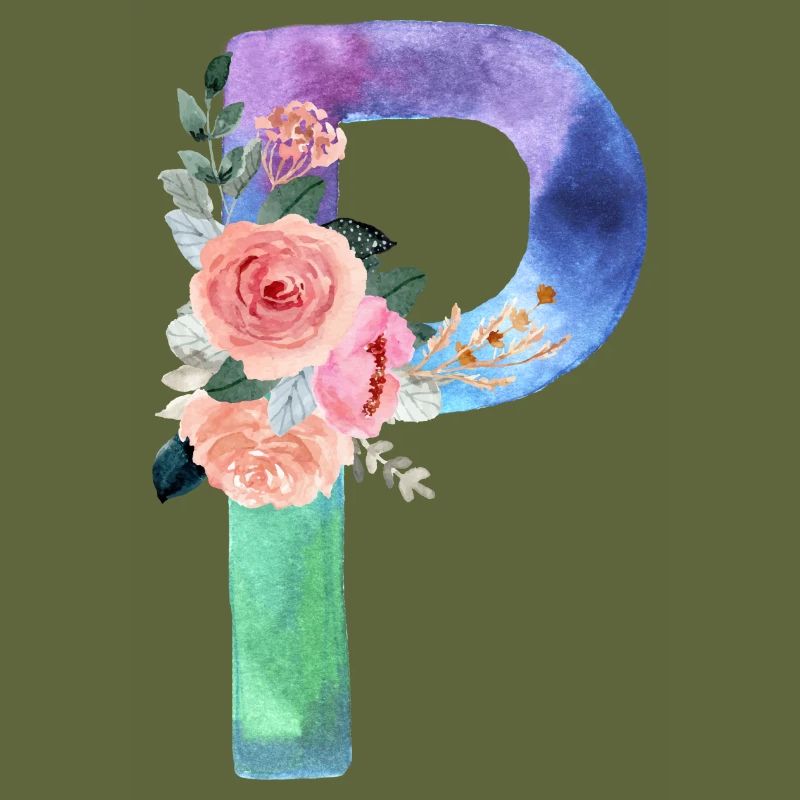 Buchstabe P Aquarell