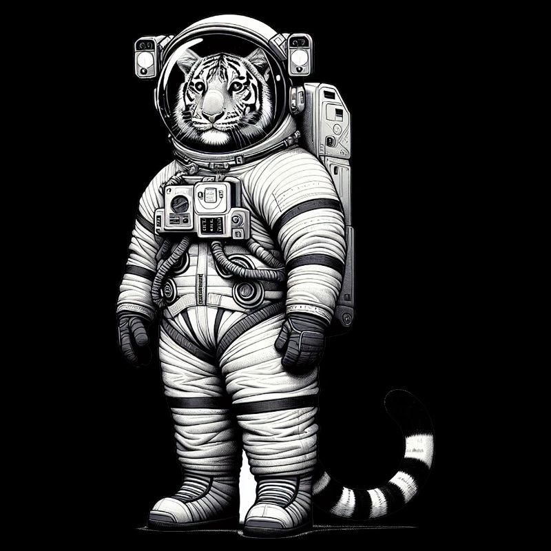 Cute Tiger Astronaut