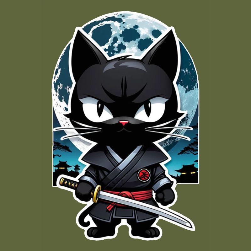 chat ninja - chaton samourai