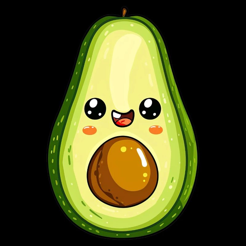 Süß Avocado mit Gesicht