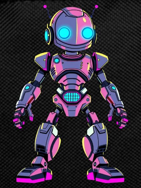 KI - Futuristischer Neon-Roboter