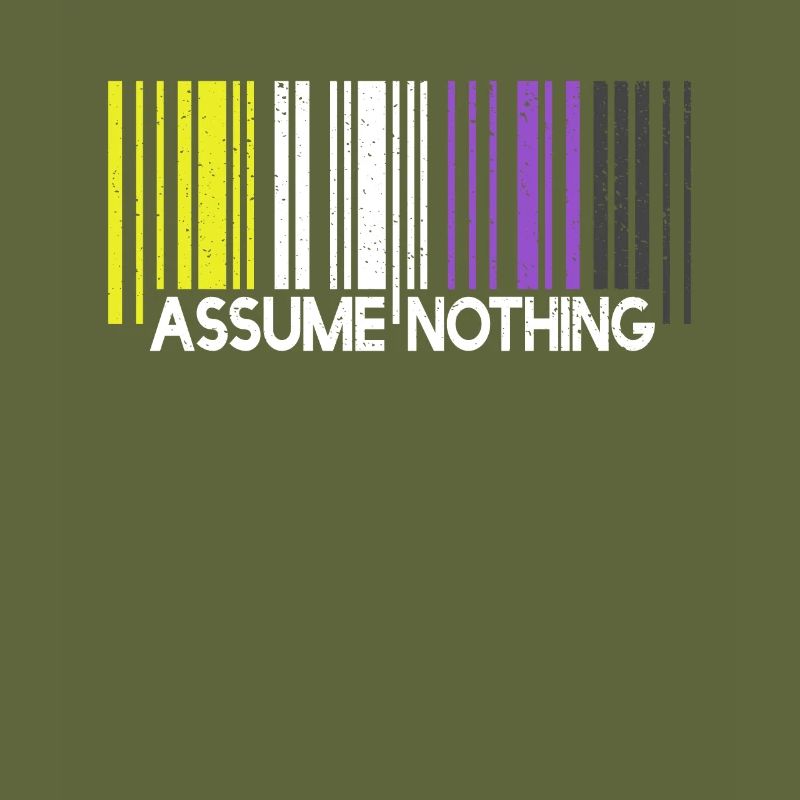 Assume Nothing Nonbinary Flag Barcode Enby