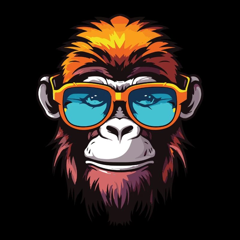 Monkey Hipster Cool Party