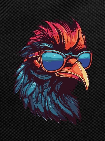 Rooster Hipster Cool Party