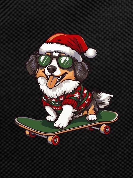 Australian Shepherd Dog Christmas Skateboard