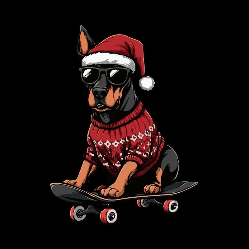 Doberman Dog Christmas Skateboard