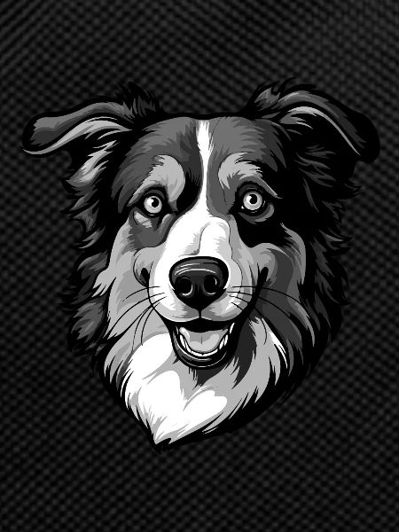 Border Collie Dog Head