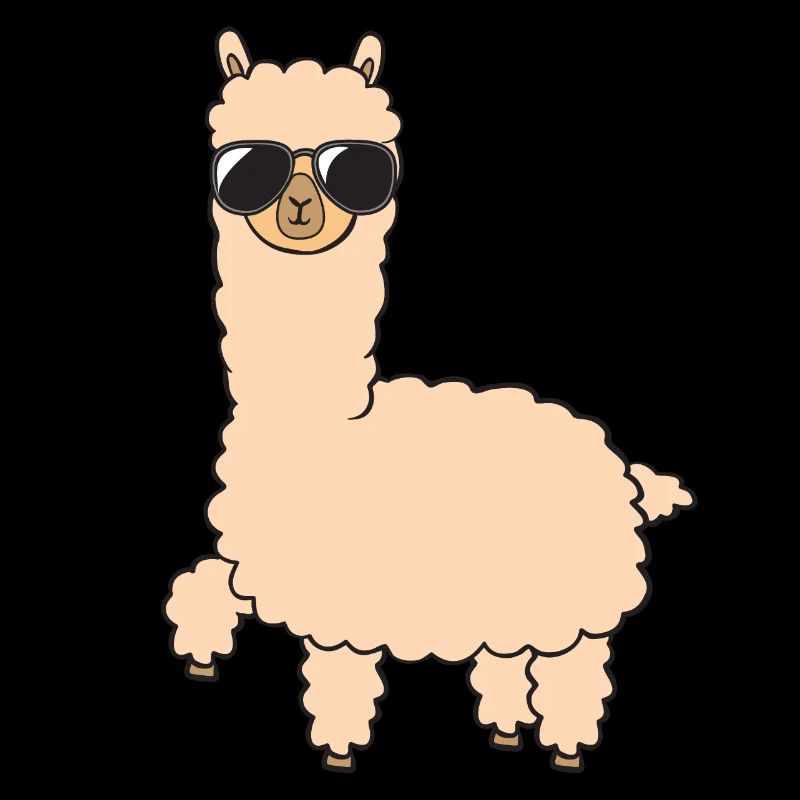 Alpaka mit Sonnenbrille