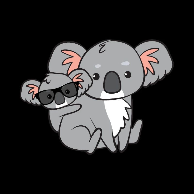 Koala with baby and glasses