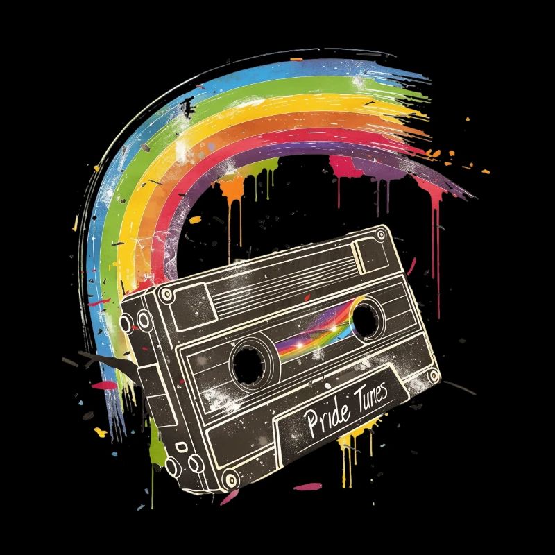 Retro Pride Tunes Rainbow Cassette Design