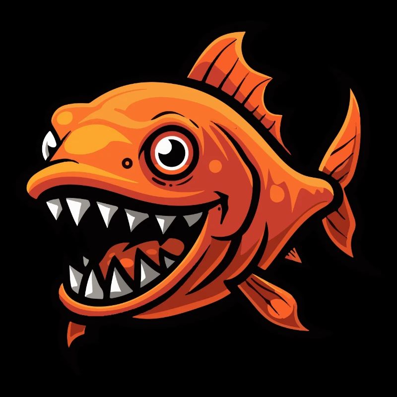 Bande dessinée de poisson piranha