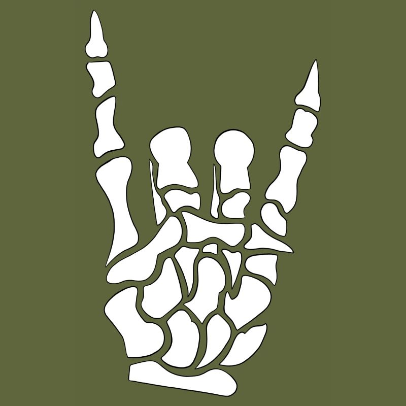 Devil horns hand - skeleton - bones - metal