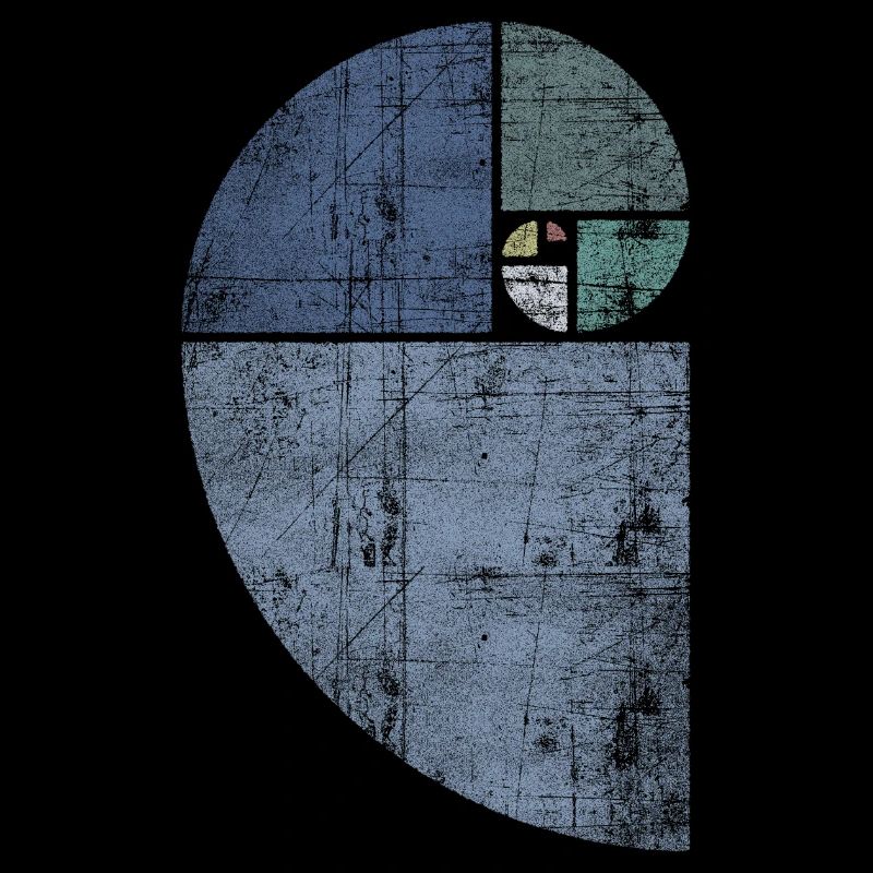 Distressed Fibonacci Spiral