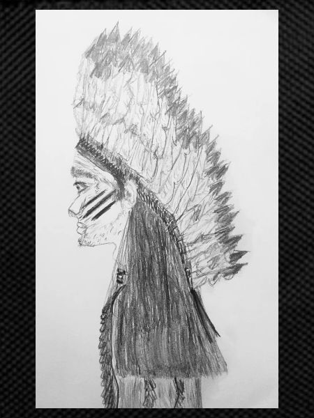 Native American Indian hand drawing