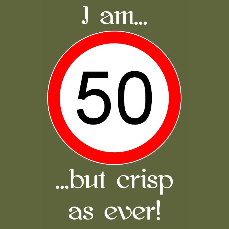 50 years but crisp script white