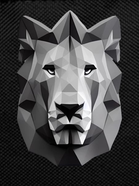 Polygon Design Lion Animal Head
