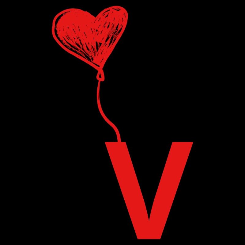 Letter v heart