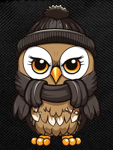 Owl Winter Cozy Comic Beanie