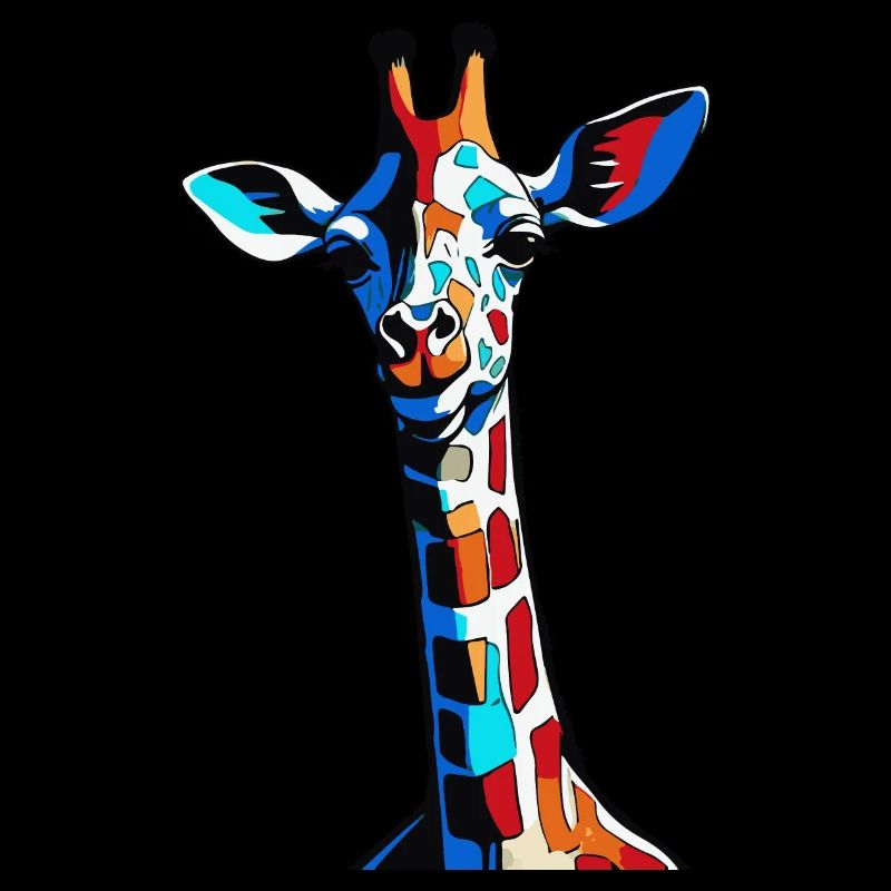 Girafe Graffiti colorée