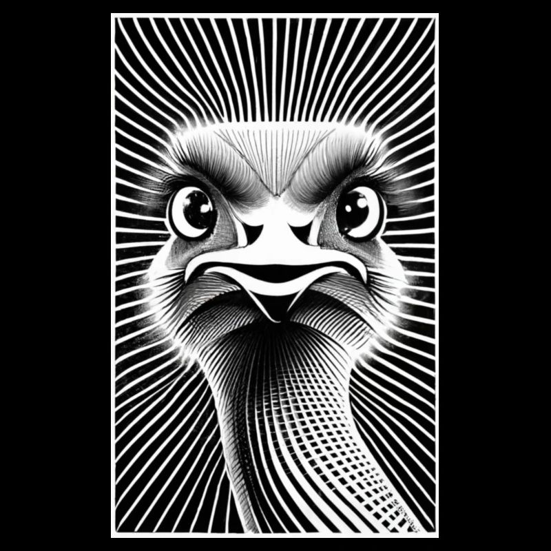 Ostrich design poster