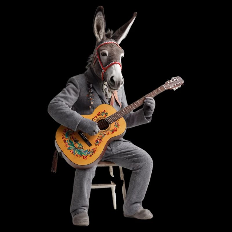 Graue Esel-Gitarre
