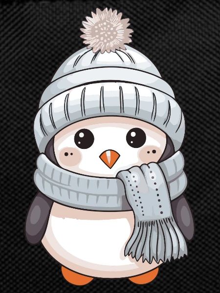 Penguin Winter Comic Cute