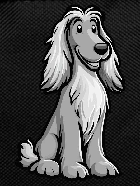 Afghan Hound Dog Comic Cute