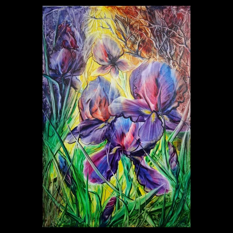 Irises - Encaustic