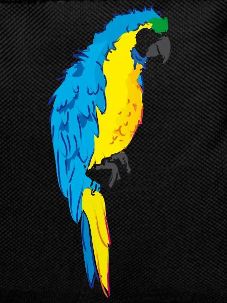 Macaw parrot yellow, blue drawing