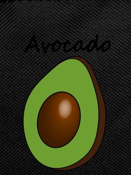 Avocado mit Überschrift
