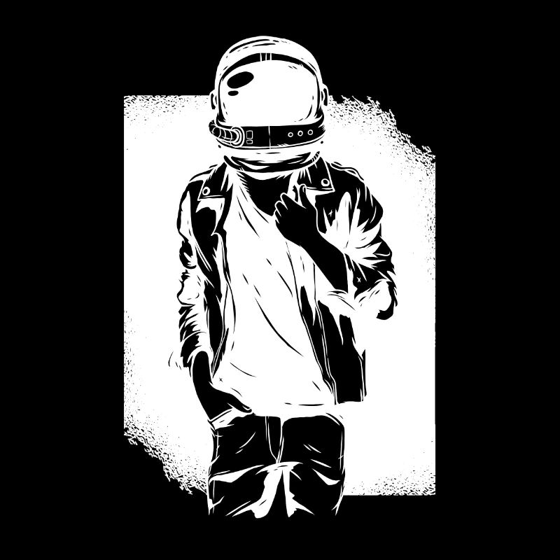 Astronaute rock cool guy avec casque motocycliste