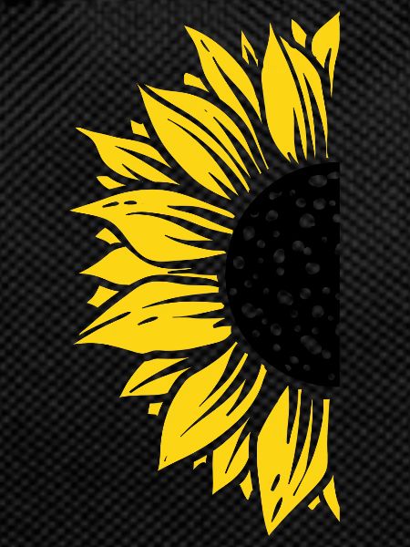 Half sunflower black and yellow