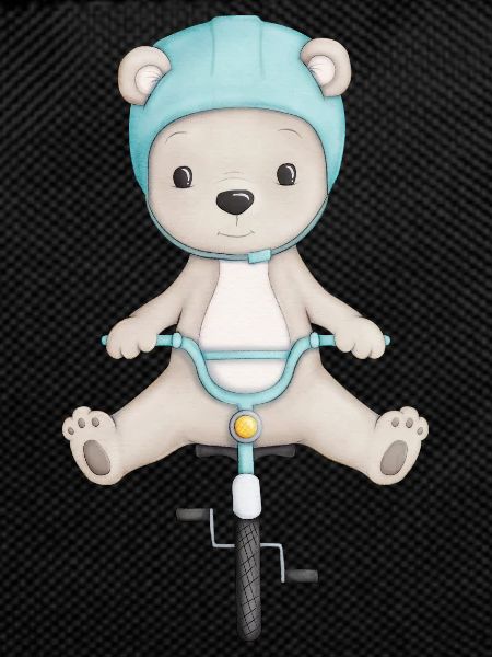 cute bear on the bike
