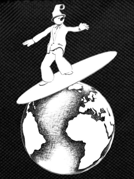 Retro Globe Surfer
