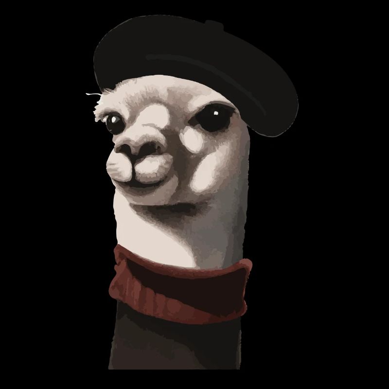 Élégant lama alpaga avec casquette et pull