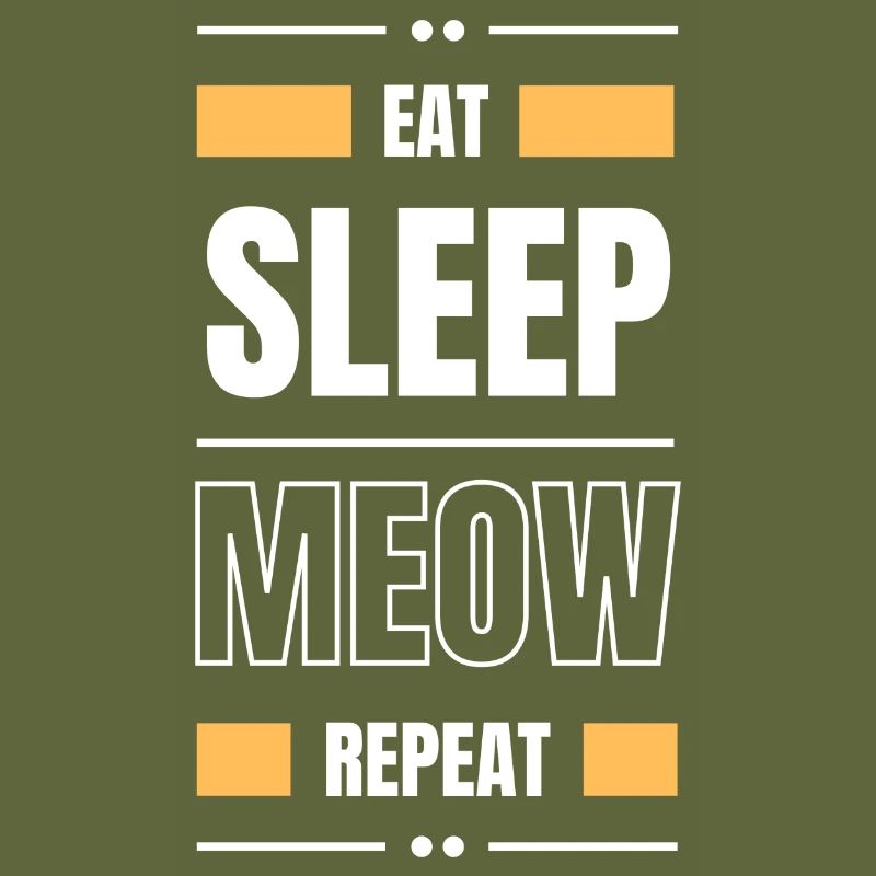 eat sleep meow cat repeat geschenk idee katze