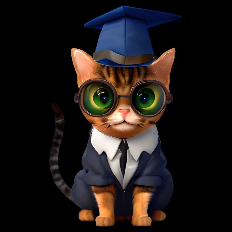 Bachelor Katze Studium Absolvent Schulabschluss