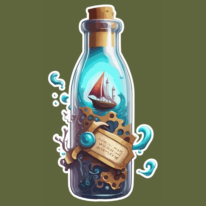 Magic bottle / cork / underwater / ship