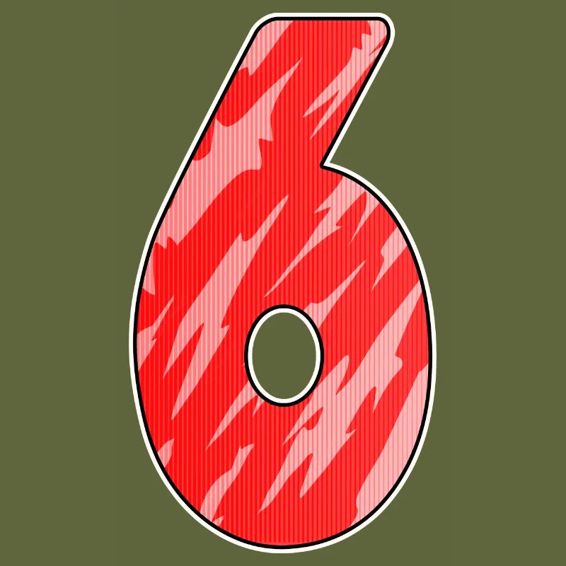 Nummer 6 Muster Rot