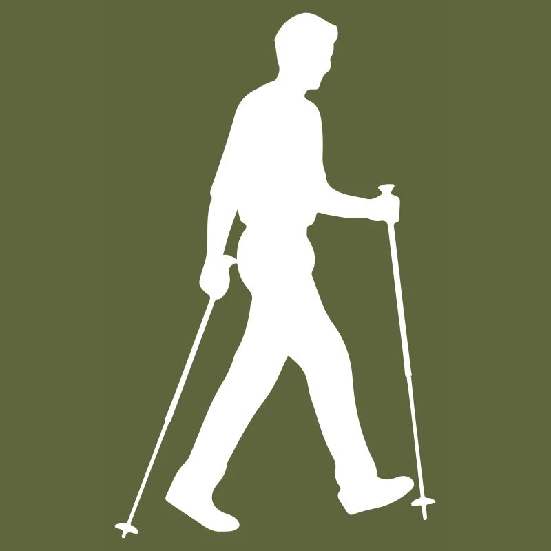 Nordic Walking Man Silhouette