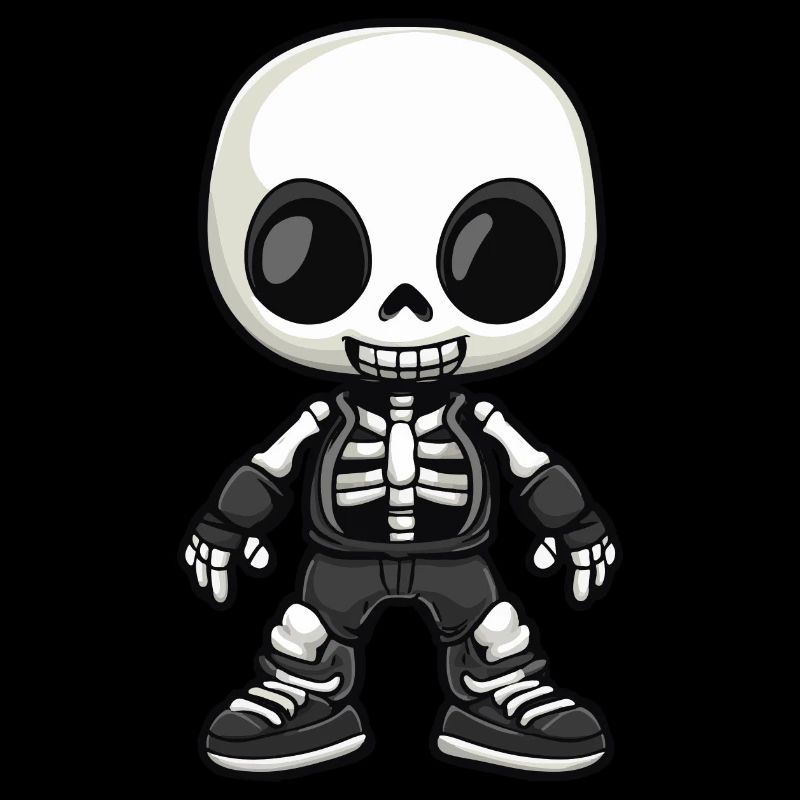 Skeleton Comic Halloween Kawaii